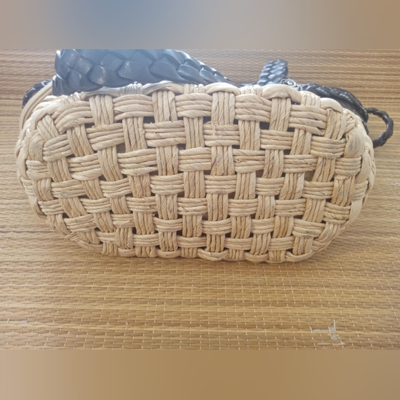 Brighton Candice straw and leather women's purse handbag vintage vtg woven boho - Picture 6 of 10